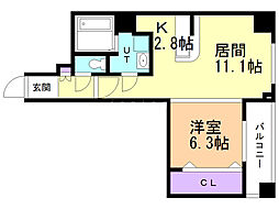 MODENA医大前 1LDKの間取図画像