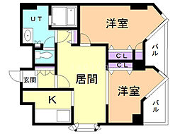 宮ヶ丘レジデンス神宮前 2LDKの間取図画像