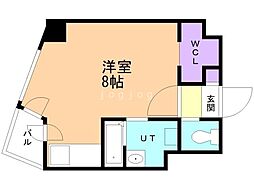 プライムパーク円山公園 ワンルームの間取図画像
