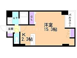 アームズ美術館通2 1Kの間取図画像