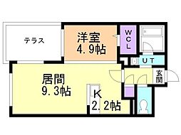 CARRERA行啓通 1LDKの間取図画像