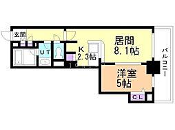 PRIMEURBAN札幌リバーフロント 1LDKの間取図画像