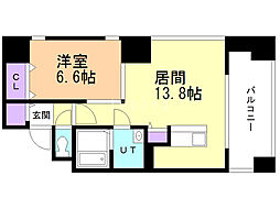 ビッグタワー大通公園 1LDKの間取図画像