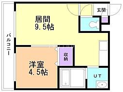 グランドヒルズ 1LDKの間取図画像