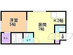 ブランノワールラヴィール南5条 1LDKの間取図画像