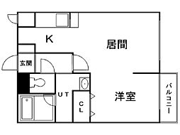 トミイビルNo.20 1LDKの間取図画像
