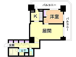PRIMEURBAN札幌リバーフロント 1LDKの間取図画像