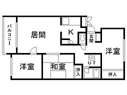 クレストヒルズ山鼻 3LDKの間取図画像