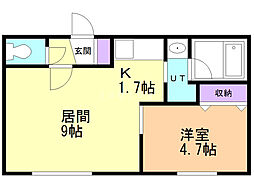 ベルエットS17 1LDKの間取図画像