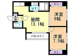 prod.23 2LDKの間取図画像