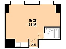 南四条ユニハウス ワンルームの間取図画像