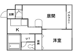 ハラックス宮の森 1LDKの間取図画像
