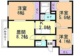 カネイハウス 3LDKの間取図画像