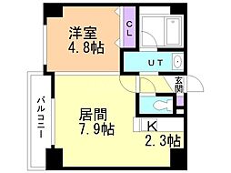 S-FORT札幌北5条 1LDKの間取図画像