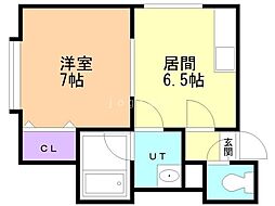ステージ中島公園 1DKの間取図画像
