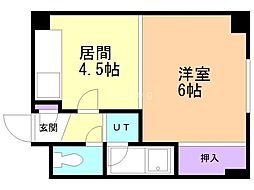 エスポワール16 1DKの間取図画像