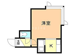 フラッツ幌南 1Kの間取図画像