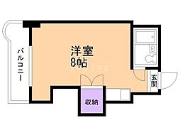 サイレンス医大前 ワンルームの間取図画像