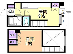 サンシャイン・シティー21 1DKの間取図画像
