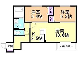 フォートレスネオ 2LDKの間取図画像