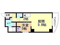 プルミエール札幌 1LDKの間取図画像
