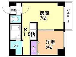 ラ・ヴィスタ行啓通り 1DKの間取図画像
