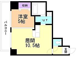 パークヒルズ中央25 1LDKの間取図画像