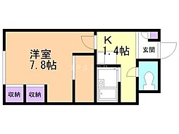 レオパレス越前谷 1Kの間取図画像