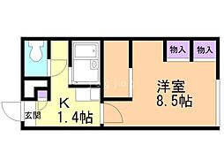 レオパレストーヤ 1Kの間取図画像