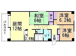 マンションクロダ南8条 3LDKの間取図画像