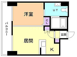 TEADA北4条 1LDKの間取図画像