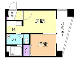 シティテラス南5条 1DKの間取図画像