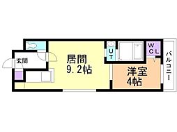 ヒューガプレミアム-スィート 1LDKの間取図画像