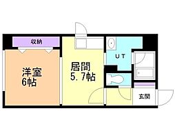 プライムアーバン大通公園2 1DKの間取図画像