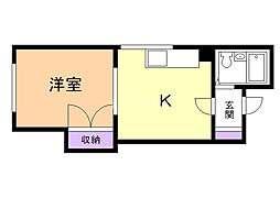 メゾンドパル 1DKの間取図画像
