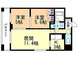 パークアクシス札幌植物園前 2LDKの間取図画像