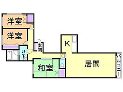 インペリアルエバー中島公園 3LDKの間取図画像