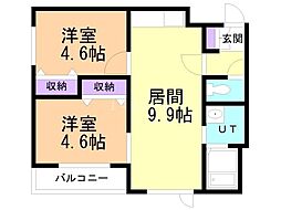 プロヴィデンス北円山 2LDKの間取図画像