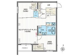 エフュート南円山 2LDKの間取図画像
