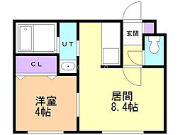 ホープ南7条 1LDKの間取図画像