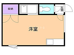 フラット円山 ワンルームの間取図画像