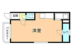 ヒルクレスト円山公園 ワンルームの間取図画像