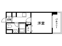 RESIDIAKITA-SANJO 1Kの間取図画像
