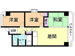 サンシャイン円山第10野村ビル 3LDKの間取図画像