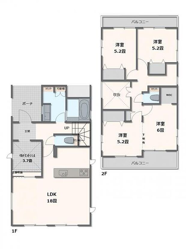 2号棟・3LDK～4LDK+マルチエントランス+WIC