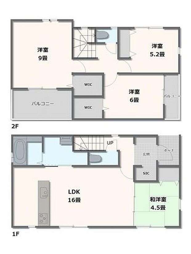 1号棟 4LDK+WIC2か所+SC+リネン庫