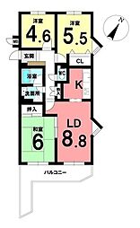 ネオシティ岡崎 3LDKの間取図画像