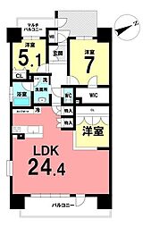 ミッドシティコート竜美丘 3LDKの間取図画像