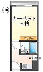 オリエントマンション品川 5階1Kの間取り