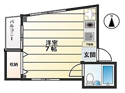 レクトピア ワンルームの間取図画像